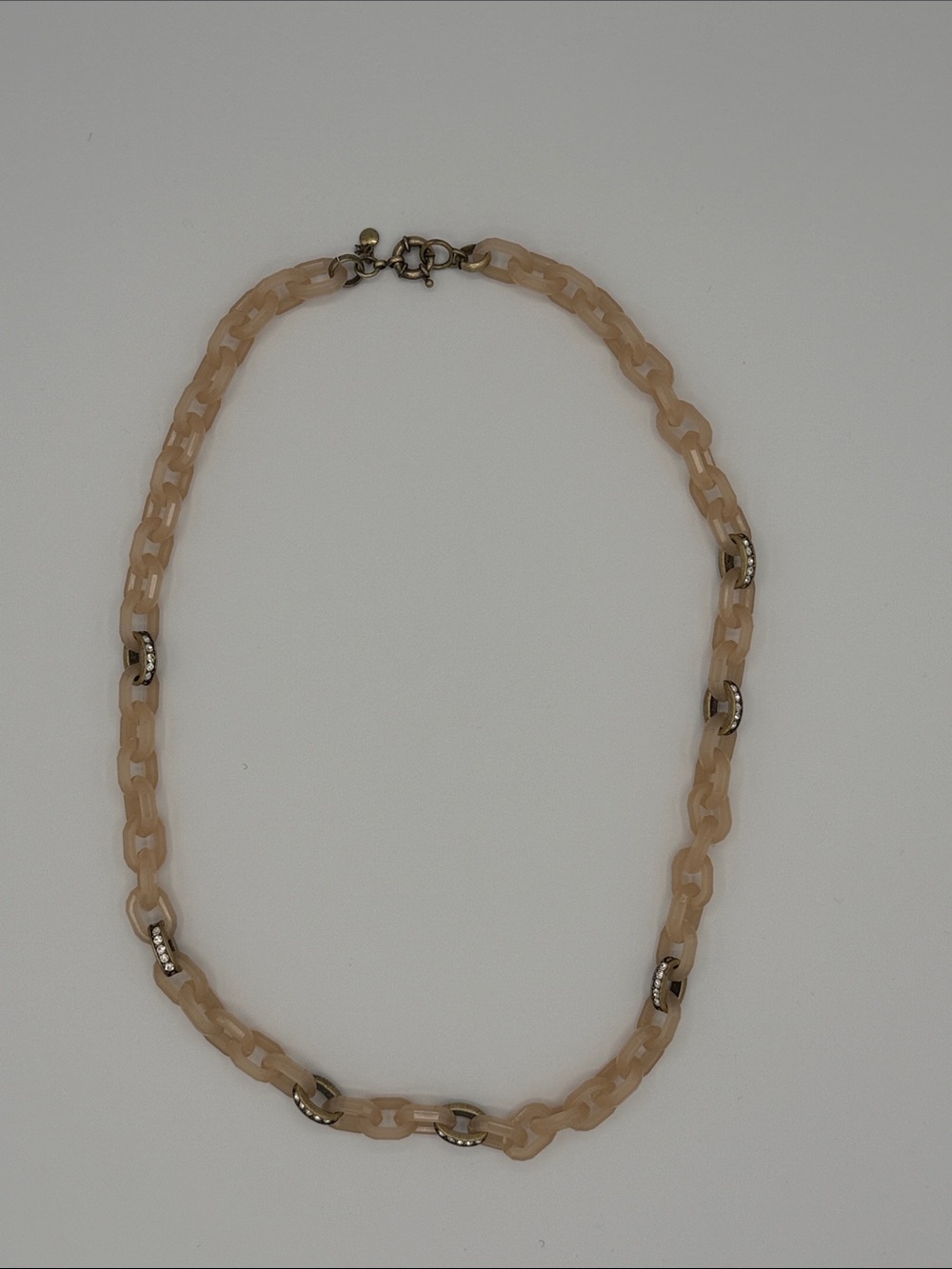 J. Crew Beige Link Necklace with Gold Accents
